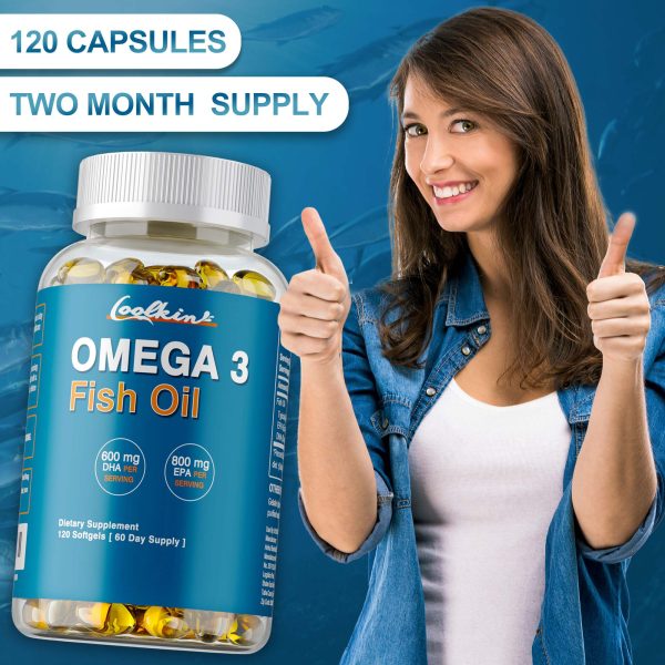 120pcs Omega 3 Fish Oil with EPA & DHA - Supports Vision, Light Beige, Heart & Brain Health - Essential for Overall Wellness - Image 4