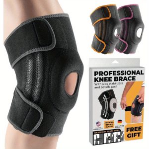 Professional Knee Brace with Side Stabilizers & Patella Gel Pads - Adjustable Snap Closure, Breathable Mesh & Durable Fabric for Maximum Knee Support, Fast Recovery - Men & Women, Knee Brace for Knee, Sports Knee Brace, Secure Fit Design, Comfortable Fit, Active Lifestyle, Secure Fit Brace, Breathable Material, Active Lifestyle Gear