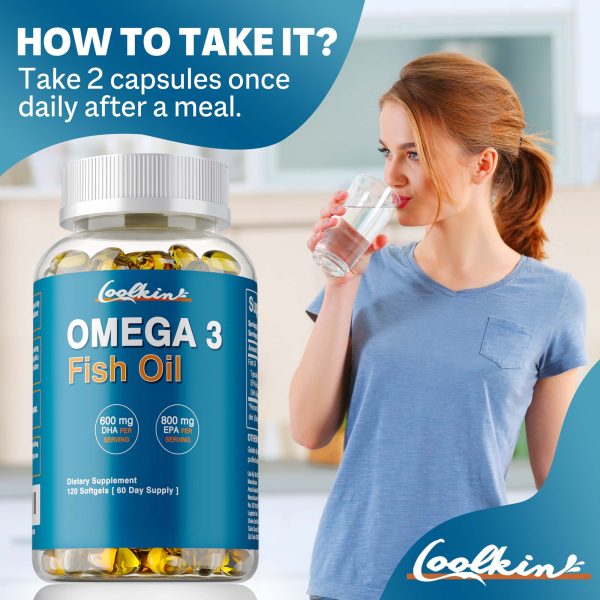 120pcs Omega 3 Fish Oil with EPA & DHA - Supports Vision, Light Beige, Heart & Brain Health - Essential for Overall Wellness - Image 2