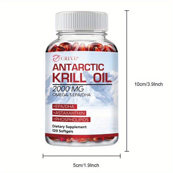 Antarctic KRILL Oil - with EPA & DHA, Astaxanthin, Heart Health Support, Supports Joint and Skin Health - 120pcs - Image 8