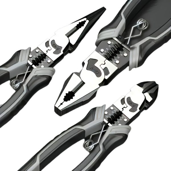 1pc Industrial Grade Multi-Function Pliers with PVC Handle- Chrome Vanadium Steel Automatic Wire Stripper and Cutter, Non-Electric Professional Tool, Suitable for Electricians, DIY, Metalworking, Durable Construction Essentials - Image 3